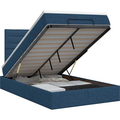 Letto ottomano con materasso Blu 120 x 200 cm Tessuto vidaXL (1/5)