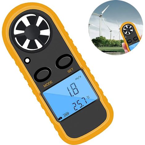 Anémomètre numérique GM816, anémomètre, appareil portable LCD, débitmètre, thermomètre (1/5)