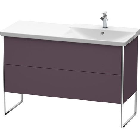 Meuble sous-vasque XSQUARE vasque droite 805x1210x473mm Satin aubergine