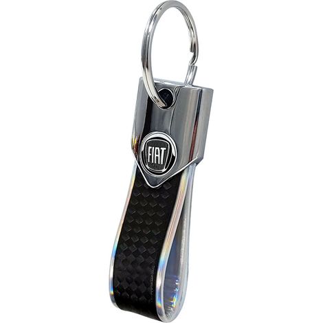Portachiavi Carbon con Loghi Fiat Originali Black - Colore: SILVER CARBON