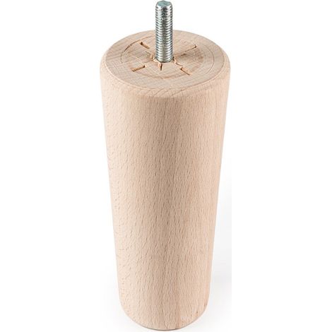 Pied conique en bois d'une hauteur de 140 mm et finition hêtre transparent. Dimensions: 64x64x140 mm - talla