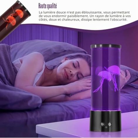 Lampe méduse LED avec 17 couleurs et 4 modes d'éclairage, télécommande Bluetooth, lumière d'ambiance USB pour chambre à coucher, bureau, décoration d'aquarium (1/3)