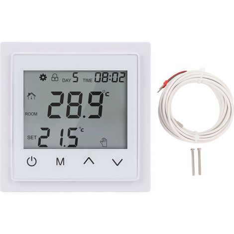 Thermostat pour système de chauffage domestique, écran tactile LED, contrôleur de température au sol, AC85V-250V, 16A, blanc. (1/5)
