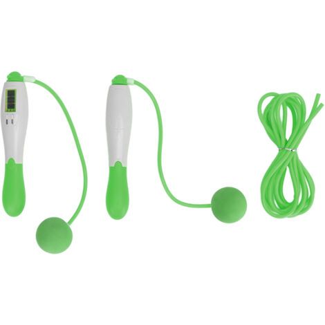 Corde à sauter sans fil avec compteur, 4 modes réglables, câble en acier, équipement de fitness pour l'exercice, verte