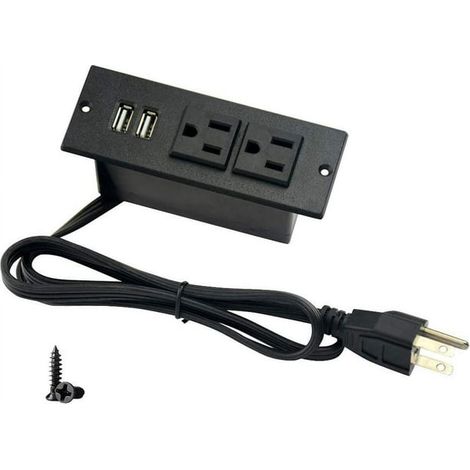 Enchufe de pared americano con certificación ETL, 2 tomas de corriente + 2 puertos USB, para muebles de oficina, vinotecas y muebles de hotel.