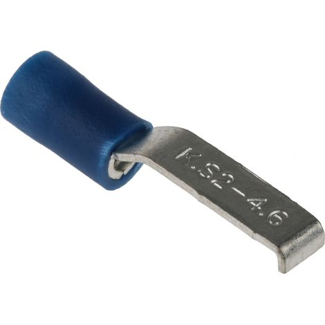 Cosse à sertir type languette, 4.6mm x 0.8mm, Bleu 14AWG 2.5mm² 16AWG 1.5mm² Non-Enveloppé (1/2)