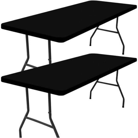 2er-Pack rechteckige Picknicktischdecken, für 8-Fuß-Tische (schwarz, 30"x96")