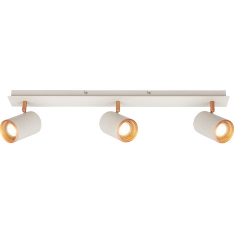Plafonnier orientable, douille GU10, max. 9 W, plafonnier, spot de plafond, luminaire plafonnier, lustre salon, lumière plafond, lustre chambre, lampe plafond, 70 cm, gris clair-coffee (1/5)
