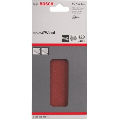 Papier abrasif pour ponceuse vibrante avec bande auto-agrippante, perforé Bosch Accessories 26086052