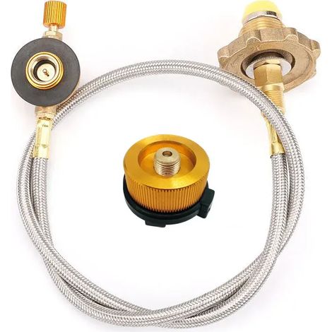 Adaptateur pour réchaud à gaz de camping extérieur, tuyau de raccordement pour bouteille de gaz GPL et plate, accessoires de charge de gaz, réchauds de cuisine portables (1/5)