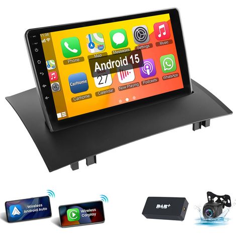 Pour Renault Megane 2 2002-2009 Android 15 Autoradio Carplay GPS RDS WIFI 1+32G DAB CAM