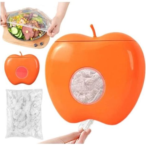 Boîte de rangement pour film alimentaire avec 100 sacs de rangement frais,Boîte de film alimentaire,Boîte rangement pour sac frais (1/4)