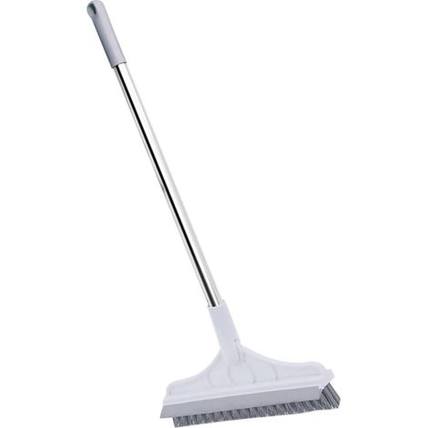 Brosse de Nettoyage pour Sol avec Manche Long Brosse Rigide pour Rainures Nettoyage Salle de Bain et Carrelage Anti-Rayures (1/5)