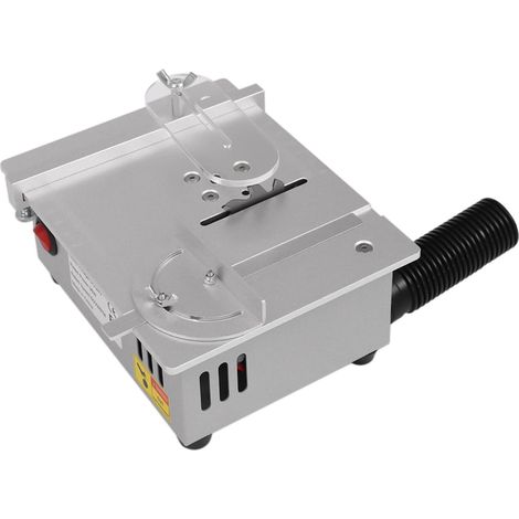 Mini sega da tavolo da 96 W, sega per legno da 5000 giri/min con lama inclinabile, avanzamento regolabile a 7 velocità per modellismo, laboratori artigianali e corsi di artigianato (argento)