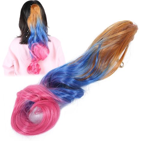 Bunte Haarspange mit lockiger Verlängerung – 55 cm langer Pferdeschwanz für Damen (1/5)