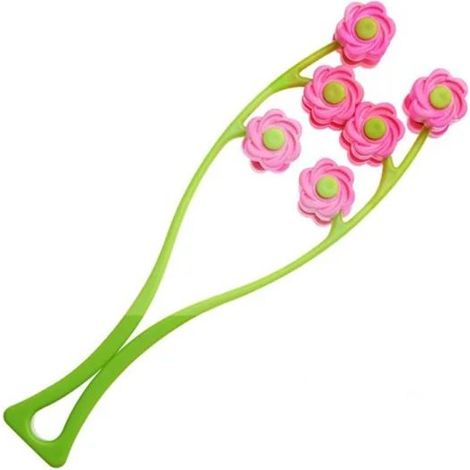 Rullo massaggiatore massaggiatore facciale volto manuale ergonomico colore rosa (1/5)