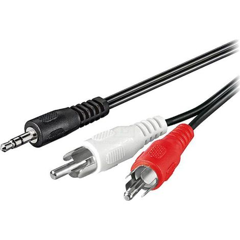 Cable Jack 3.5mm Male vers 2x RCA Male 3m (1/4)