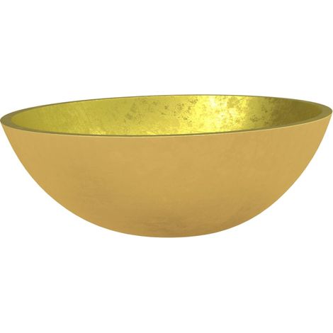 vidaXL Waschbecken Glas 50x37x14 cm Gold