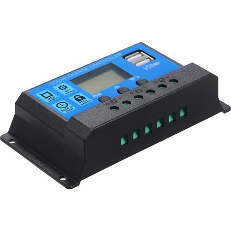 Régulateur De Charge Solaire PWM 30A 12V 24V Pour Batterie Plomb AGM GEL Camping Car Van (1/5)