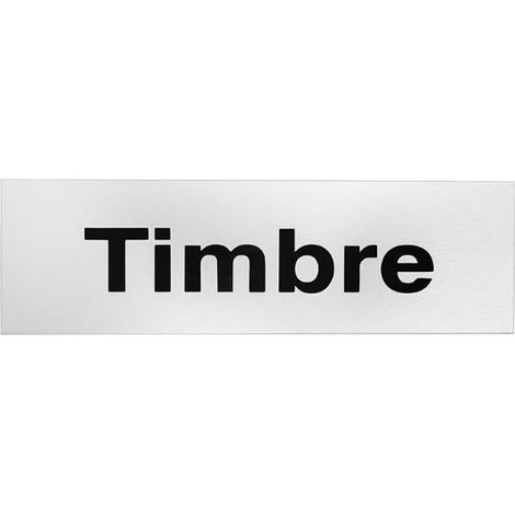 DUVER placa aluminio plata 150x45 ''timbre'' , 0UNIDADES , DUVER placa aluminio plata 150x45 ''timbre'' , 0UNIDADES