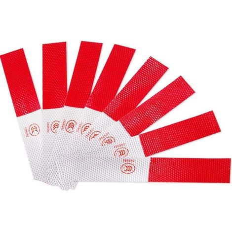 Nastro riflettente rosso e bianco – Autoadesivo, per camion e rimorchi (100 fogli) (1/4)