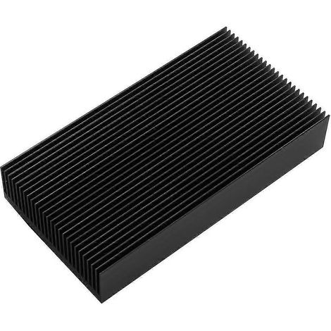 Dissipateur thermique à ailettes en aluminium argenté 80 x 27 x 150 mm pour transistors de puissance LED, noir (1/5)