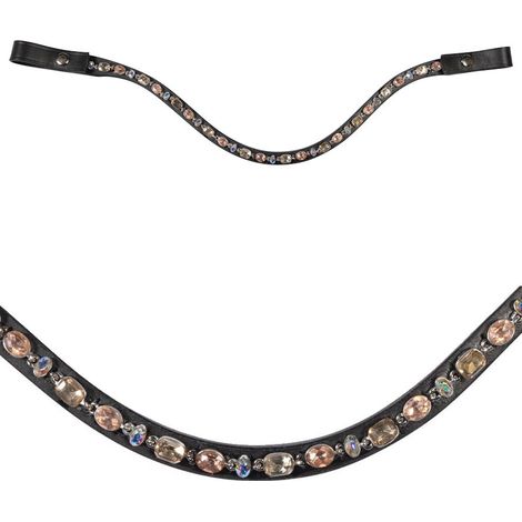 Pony, ambra: Frontalino in cuoio con brillanti decorativi modello Candy