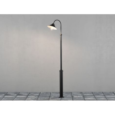 Große LED Mastleuchte aus Aluminium Schwarz, Höhe 240cm (1/4)