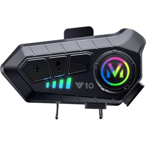 Intercom Moto - Bluetooth 5.3 - Batterie 1000 mAh - Compatible Tous Casques - 32 H Autonomie - 1 Pièce (1/5)
