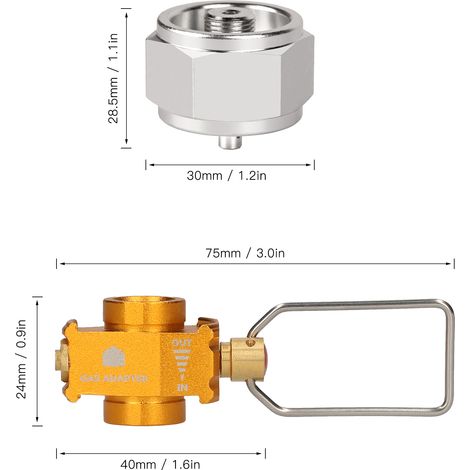 Gas Saver Plus Convertisseur Manette De Vitesse Recharge Réservoir Conversion Adaptateur Adaptateur Valve pour Camping Randonnée Pêche (1/5)