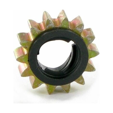 14-tooth metal starter pinion, 40 mm diameter, compatible with Briggs & Stratton engine ride-on mowers.