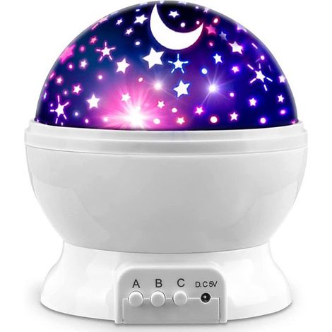 Filiyano – Lampe étoile blanche, lune et étoile, lampe de projection 360 (1/5)