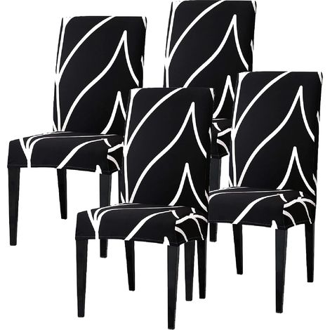 Ensemble de 4 housses de chaise extensibles universelles pour salle à manger (1/5)