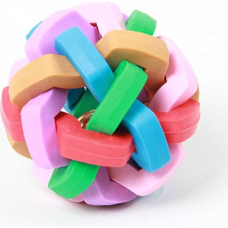 Jouet pour chien et chiot coloré et doux avec clochette à l\'intérieur, jouet interactif pour animaux de compagnie, grand (1/3)