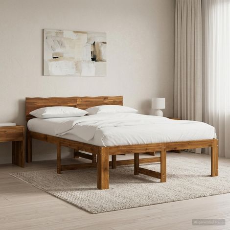 Cama doble con cabecero ROSTOCK Natural 160 x 200 cm (1/5)