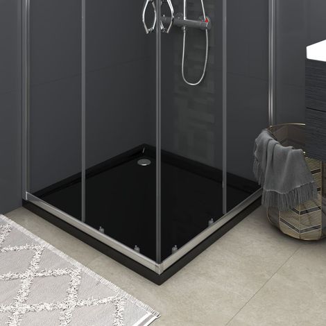 vidaXL Piatto Doccia Quadrato in ABS Nero 80x80 cm (1/5)