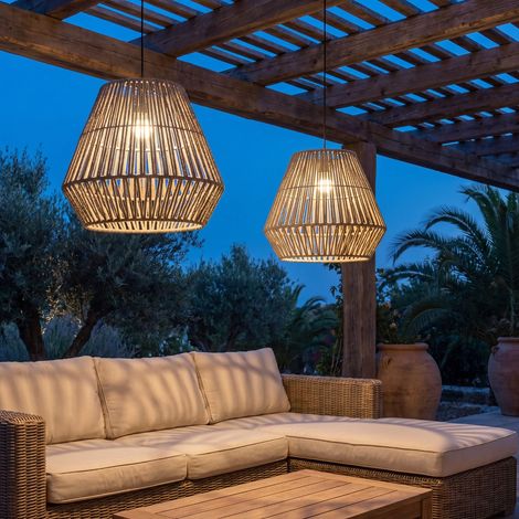Suspension LED extérieure Variateur IP54 Taupe 3000 K lumière blanc chaud 900 lm Moderne Lampe d'extérieur