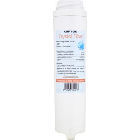 Filtre GSWF - Filtre frigo compatible General Electric - Crystal Filter® CRF1007 (1/5)