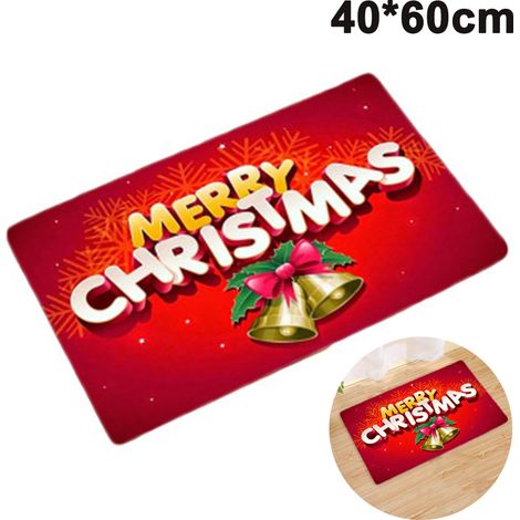 Tapis De Soin - Tapis D'Entrée Non Glissant 40 X 60 Cm - Pour Intérieur Et Extérieur - Tapis De Noël Imprimé En 3D - 1 Pièce (1/5)