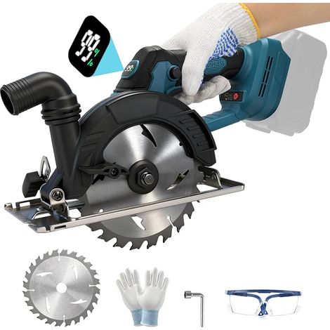 Cordless circular saw for 18 V lithium battery (without battery), brushless motor, saw blade Ø 150 mm, 6000 rpm, cutting depth 56 mm, 0-45°, with digital display (1/5)