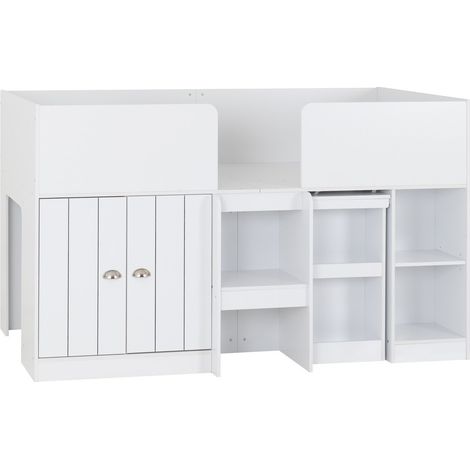 Orlando Study Bunk Bed - L104 x W115.5 x H196 cm - White