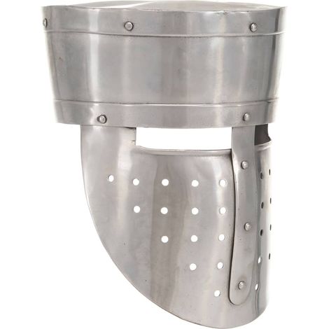 Teenpull – Mittelalterlicher Ritterhelm Antik Replik LARP Silbern Stahl (1/5)