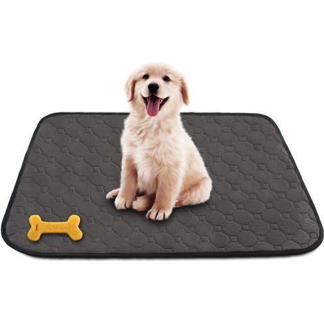 Elkuaie Tapis de dressage pour chiots - Tapis de dressage pour chiens - 4 couches absorbantes et imperméables - 1 pièce - Bleu (1/5)