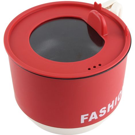 Mini réchaud électrique portable, chauffe rapide, utilisation facile, idéal pour les nouilles, la soupe, les steaks, le camping, prise UE 220 V, rouge (1/5)