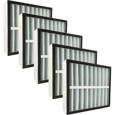 vhbw 5x Vorfilter kompatibel mit Dustcontrol DC AirCube 1200 Luftreiniger - Kunststoff, Filterklasse G4 Schwarz Weiß