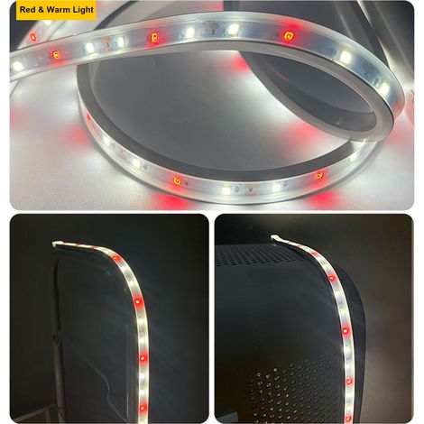 Bande LED croissance plantes 120LED rouge+3000K 4x50cm, minuterie 3/9/12h, intensité réglable USB (1/5)