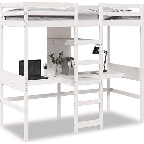Maison Exclusive - Hochbett ohne Matratze Weiß 75x190 cm Massivho