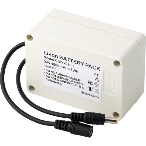 Batterie au lithium 24 V 4 Ah avec tête CC et boîtier étanche, petit appareil à moteur rechargeable, lampe de route, bricolage, batterie mobile d'extérieur (1/3)