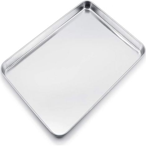 Plaque De Four - Acier Inoxydable - 40,5 x 30,5 x 2,5 cm - Pour Cuisson Et Service - 1 Pièce