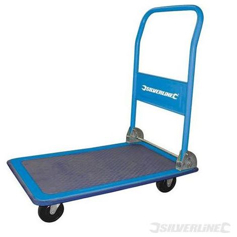 Chariot Plateforme Pliant Silverline Pliant, Robuste, Capacité 150 Kg - Silverline